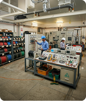 Modern electrical testing lab